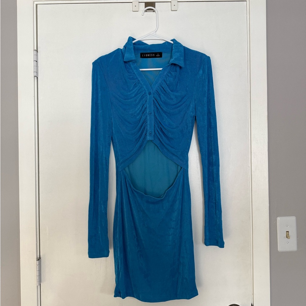 Blue Long-Sleeve Dress